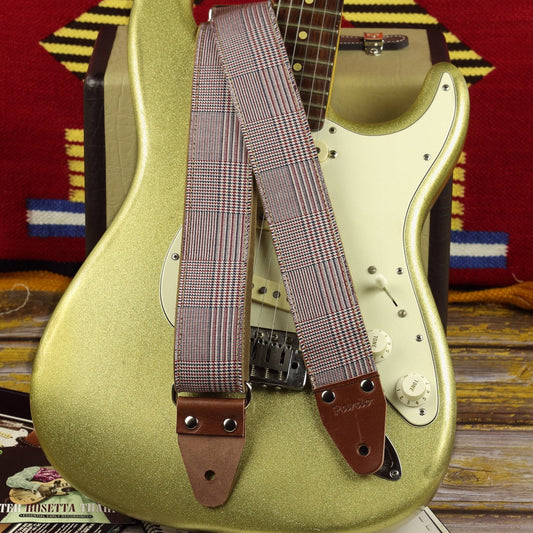 Guitar strap prince of wales Red Glen Plaid