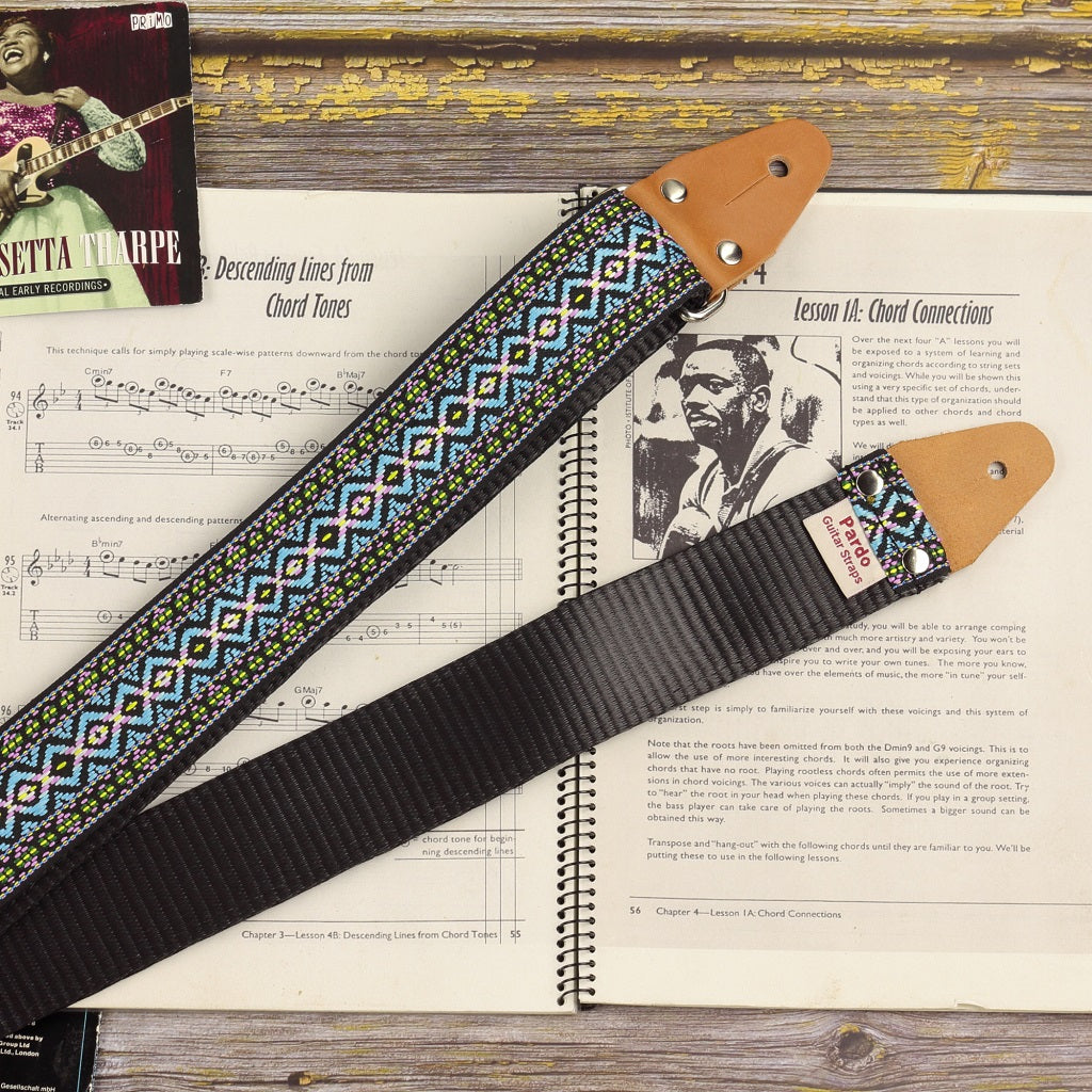 Guitar strap Bob Marley Style Blue - Backing seatbelt