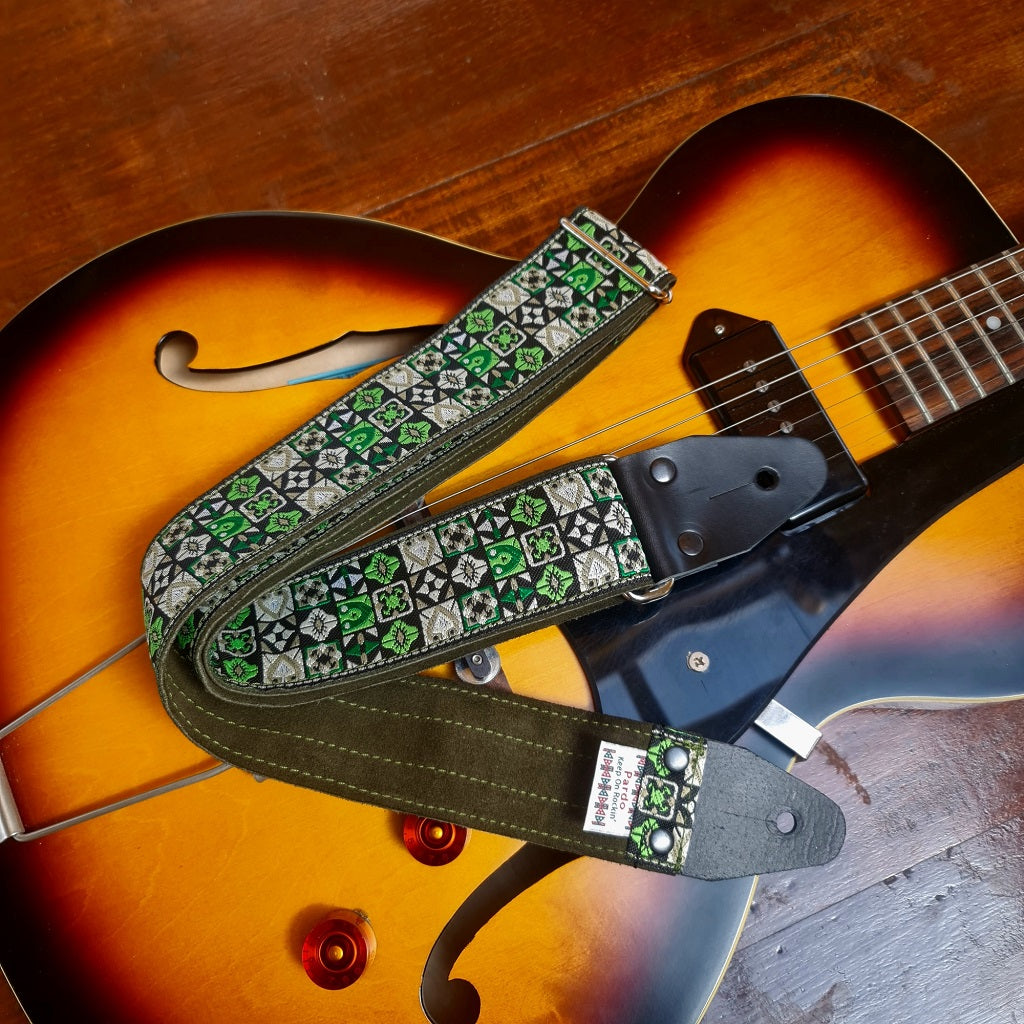 Hendrix guitar strap Green Woodstock