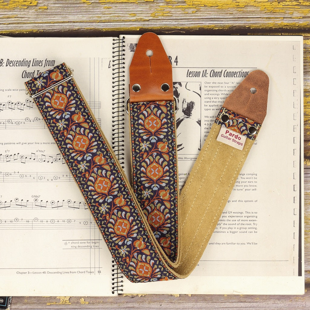 High quality guitar strap model Brown Pheasant