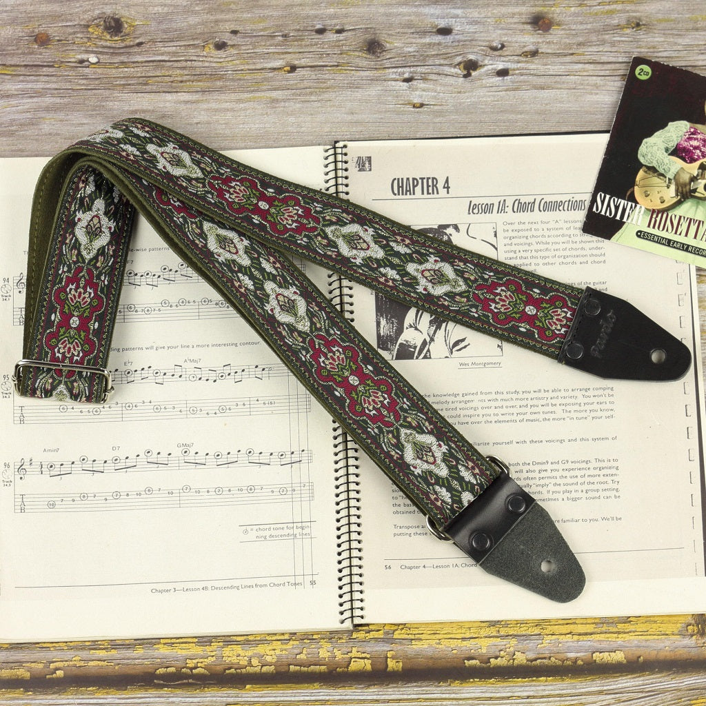 Psychedelic Guitar Strap Green Doe - Pardo Guitar Straps