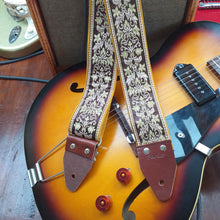 Hippie wide brown strap for guitar and bass model Brownbells
