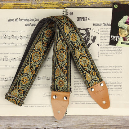 Hippie floral guitar strap October