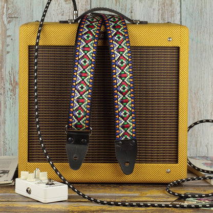 Hippie guitar strap tribal pattern