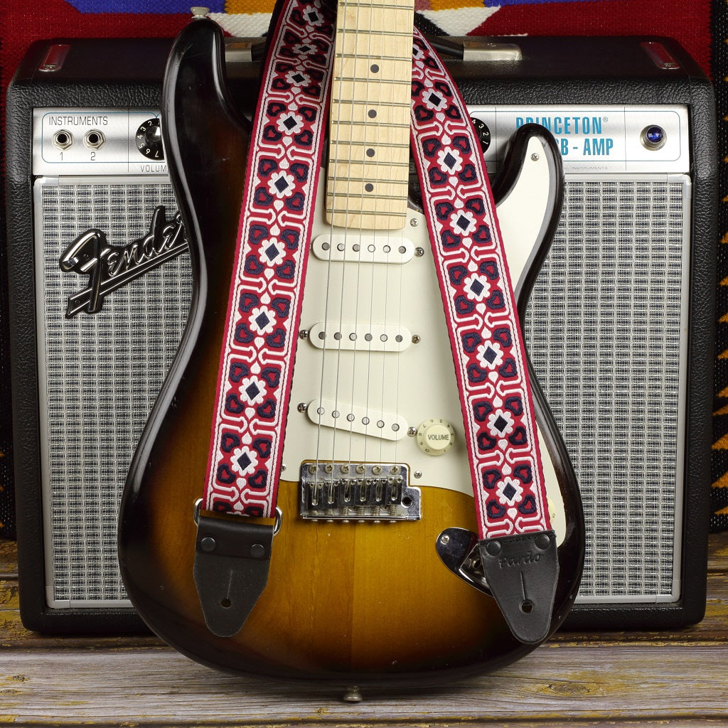 Hippie patterned guitar strap model Montseny