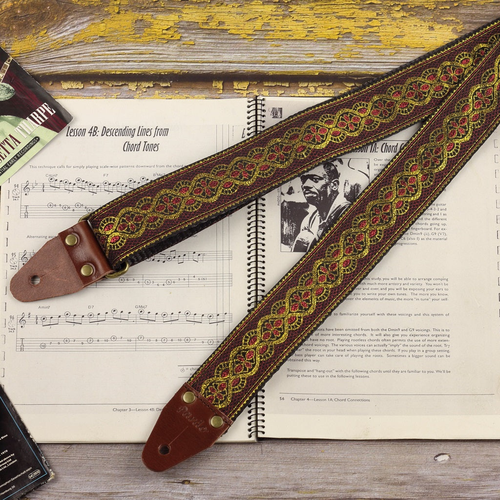 Iridescent guitar strap brown - Pardo Guitar Straps
