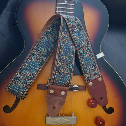 Blue Psychedelic Guitar Strap