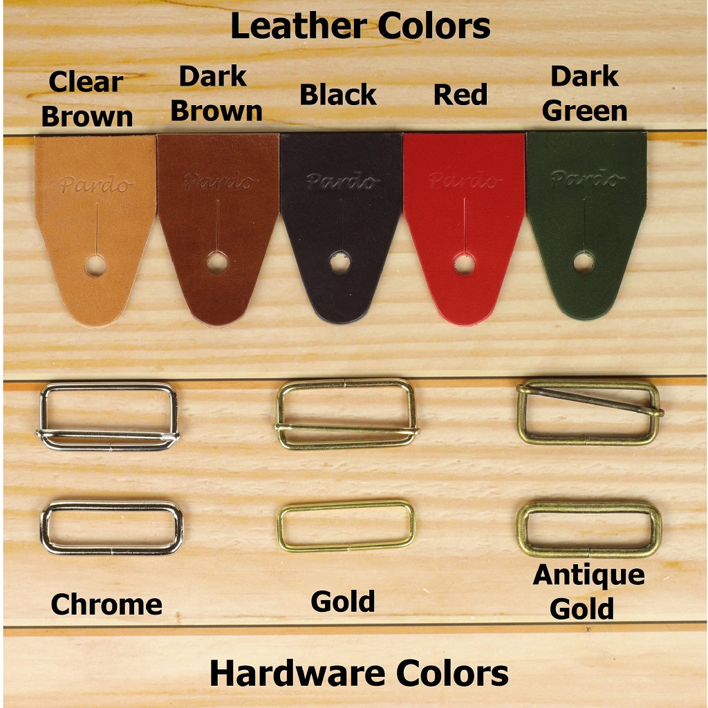 End leather colors and hardware available