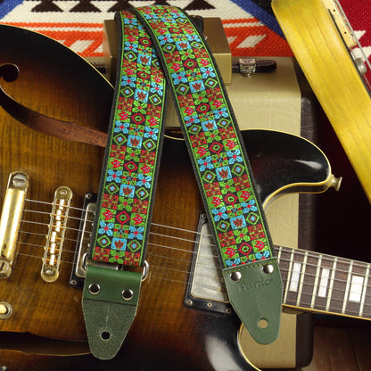 Long 70 inch guitar strap retro pattern