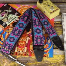 Mayan guitar strap with hippie pattern