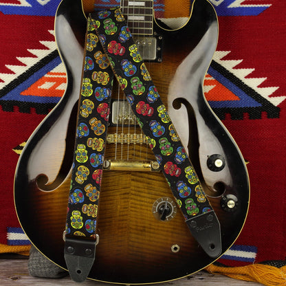 Mexico skulls guitar strap