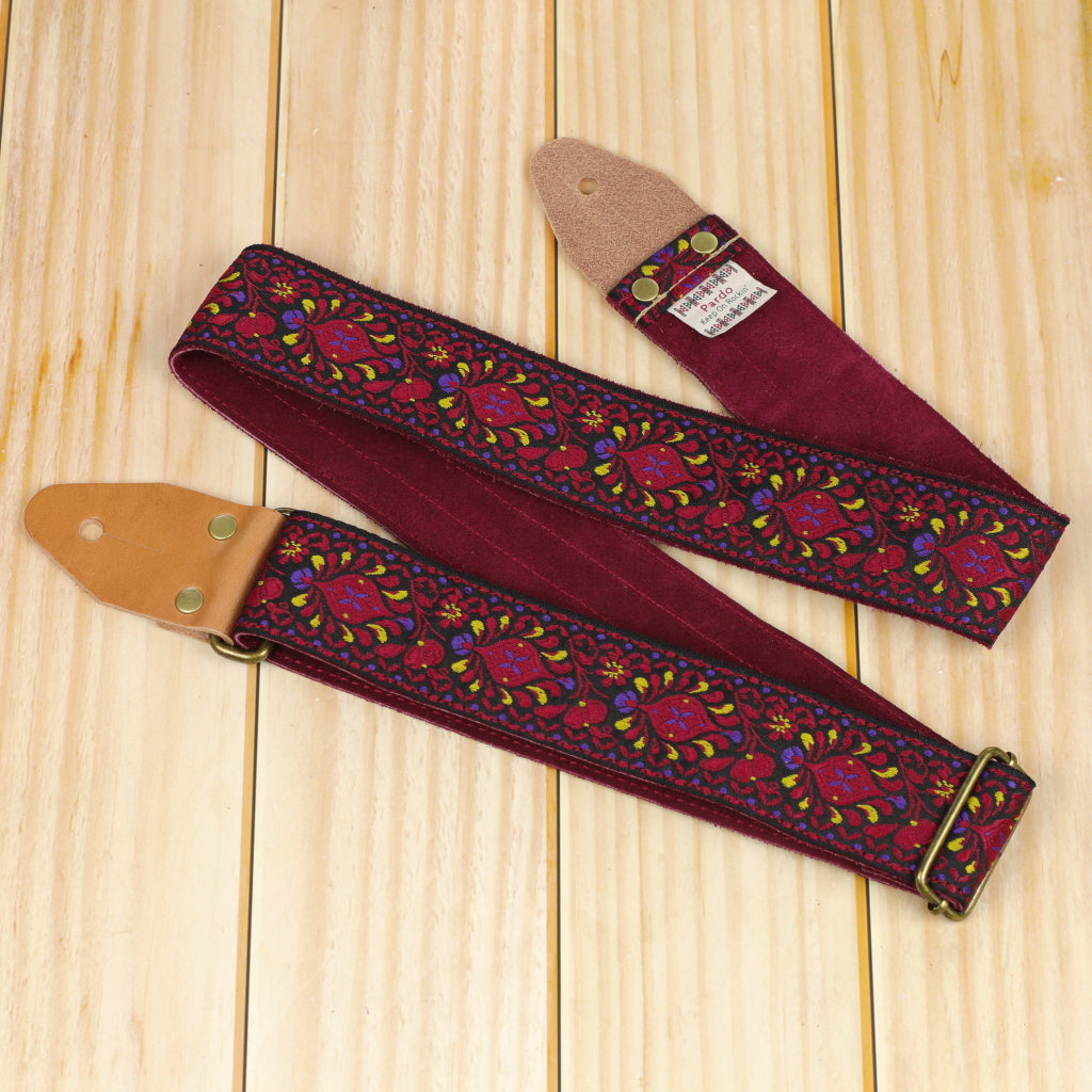 Red Bohemian Guitar Strap