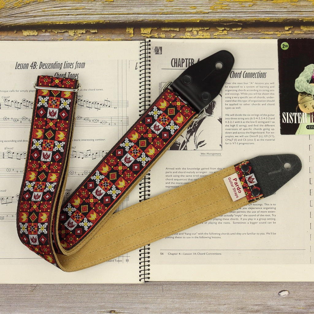 Famous guitar straps with iconic patterns