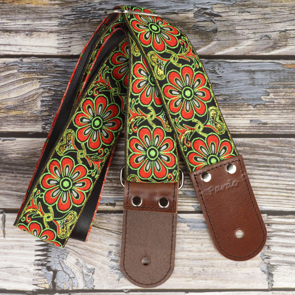 Colorful Flowers Guitar Strap Summertime - Pardo Guitar Straps