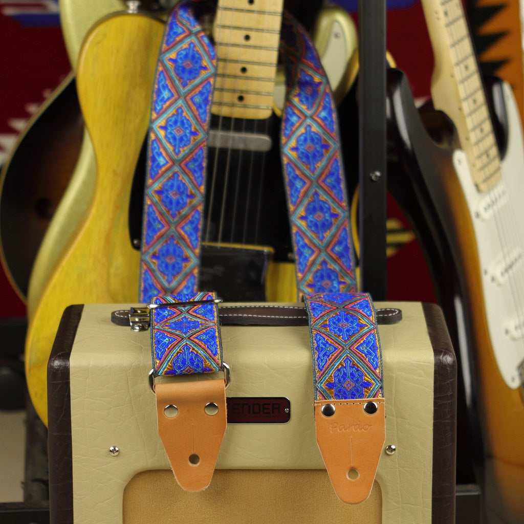 Pardo Guitar Strap model Nereid sixties guitar strap blue