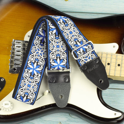 Pardo kaleidoscope Blue Stars guitar strap