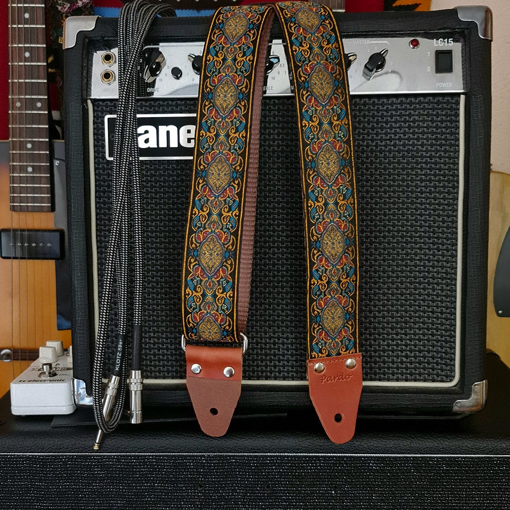 Pardo multicolored guitar strap psychedelic pattern model Loyal Pardo Straps