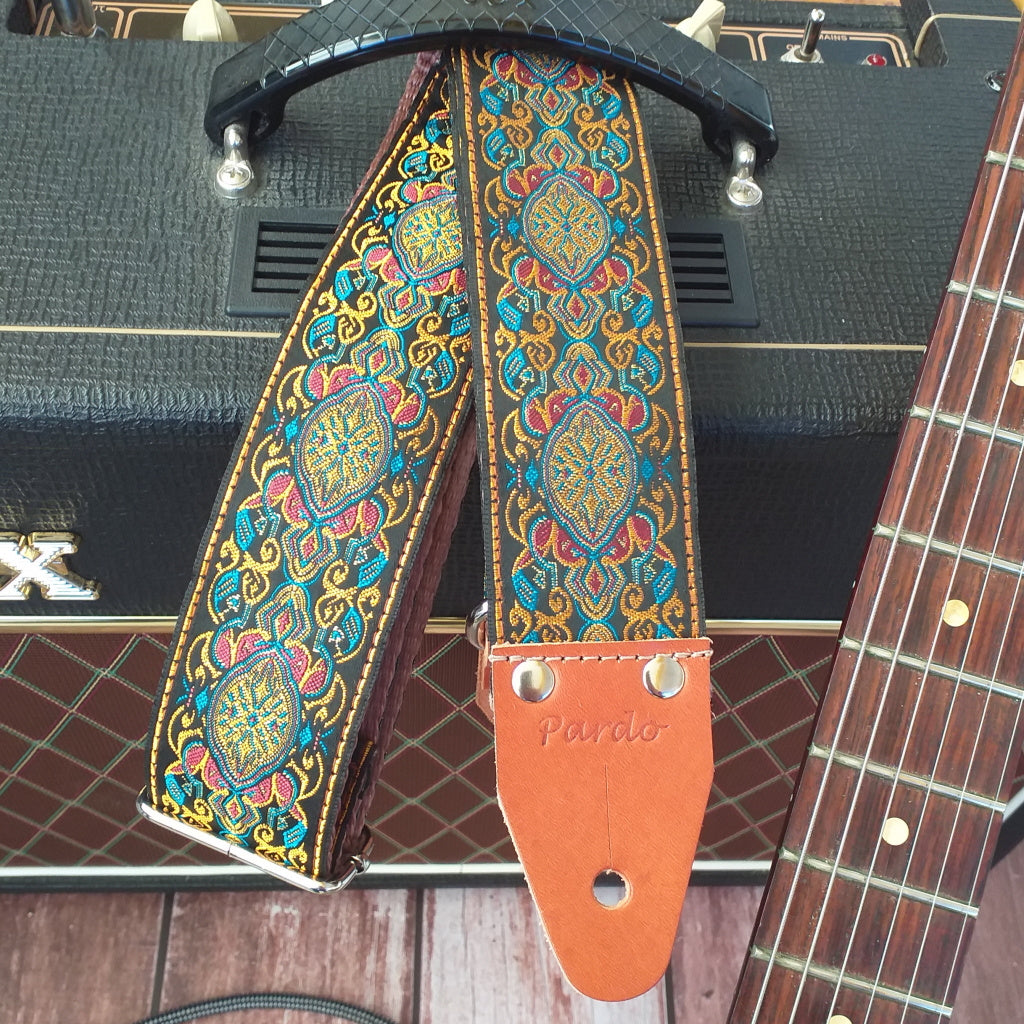 Pardo strap model Loyal multicolored guitar strap with kaleidoscope pattern