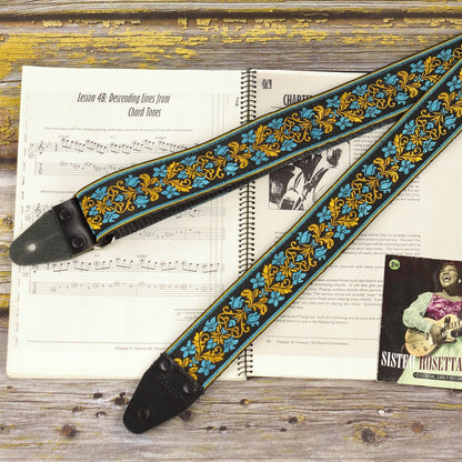 Pardo straps floral guitar strap model Goldie