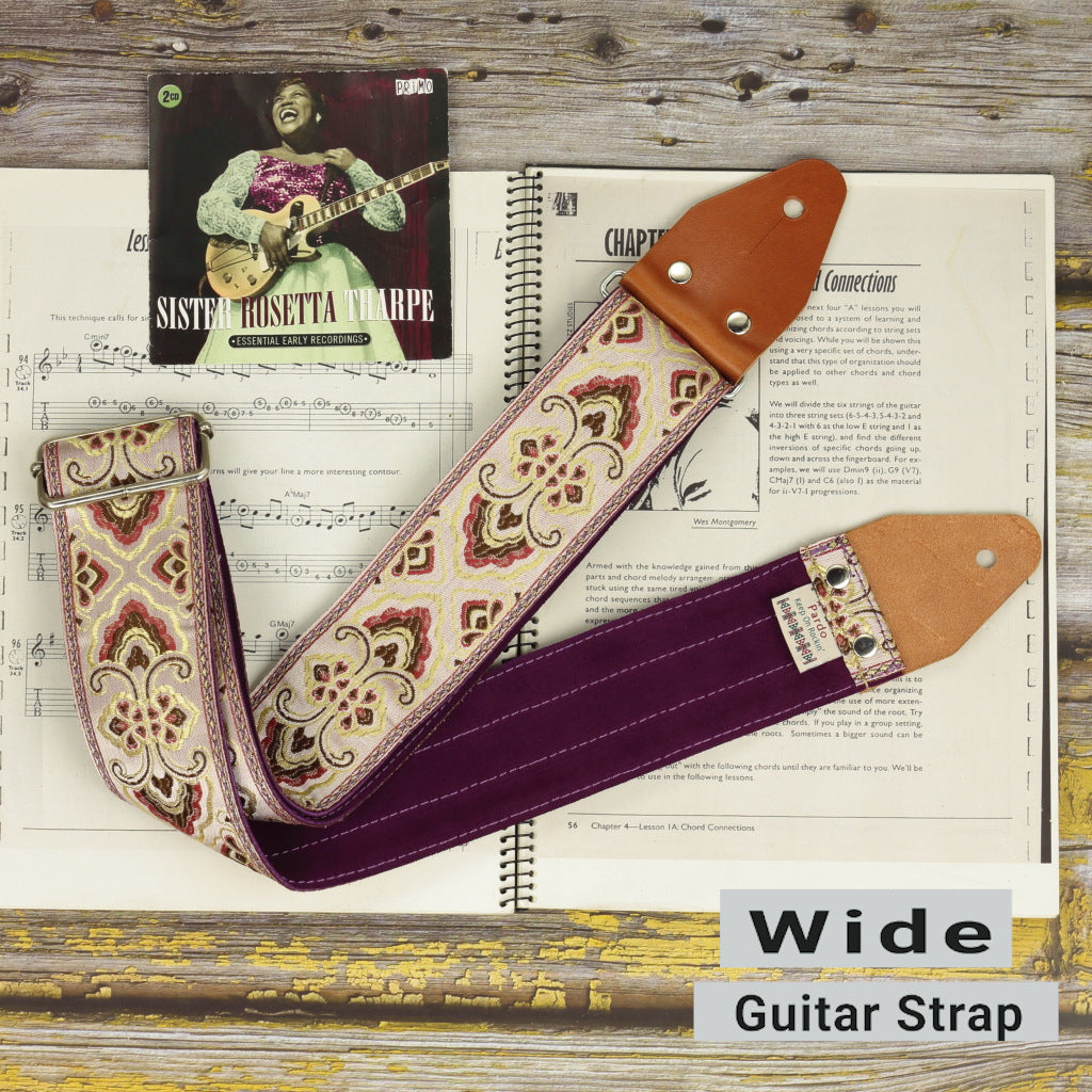 Pardo wide guitar strap backing suede model Strongman