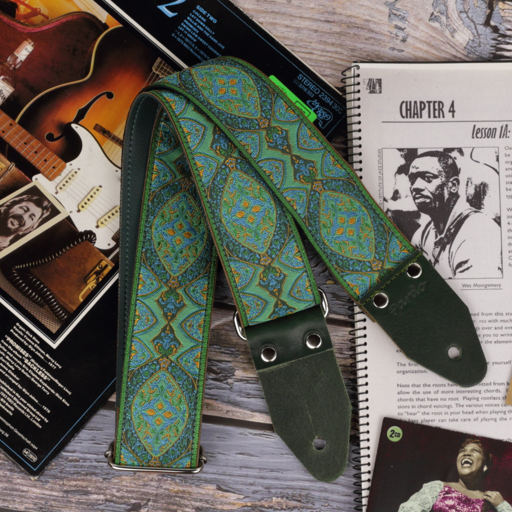 Green Celtic Boho Jacquard Guitar Strap offers - Irish Jacquard Guitar Strap - Acoustic/Electric Guitar Strap