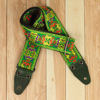 Psychedelic guitar strap Hippie Green Flipp