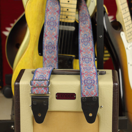 Pardo Psychedelic guitar strap kaleidoscope pattern model Blue Efrit