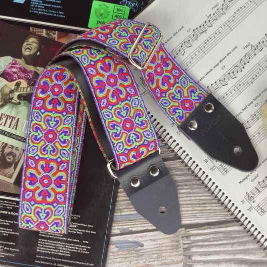 Pardo Psychedelic guitar strap kaleidoscope hippie pattern model Octopus