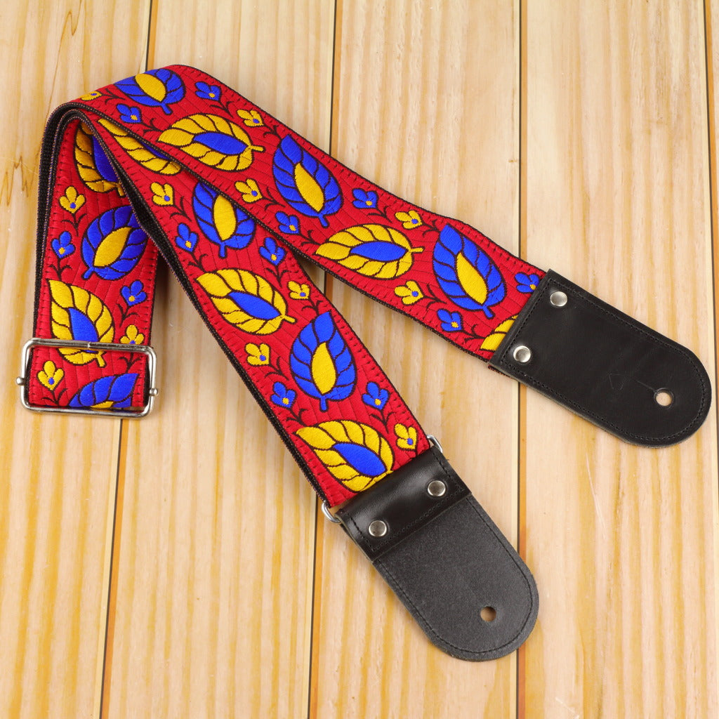 Red winter guitar strap