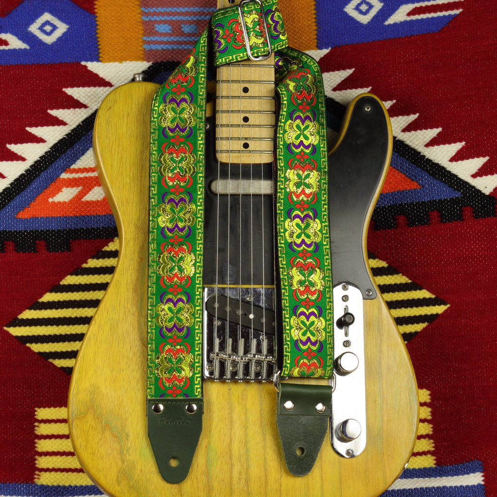 Retro guitar strap Green flipp