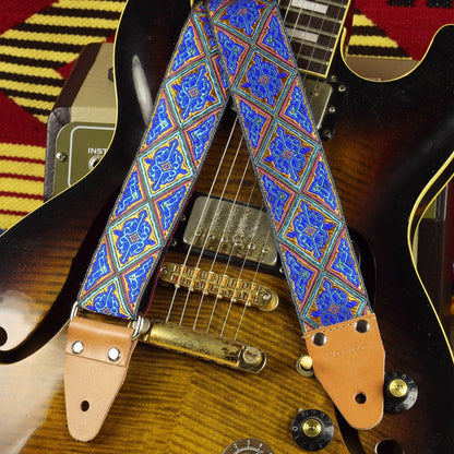 Retro Pardo guitar Straps model Nereid blue vintage strap