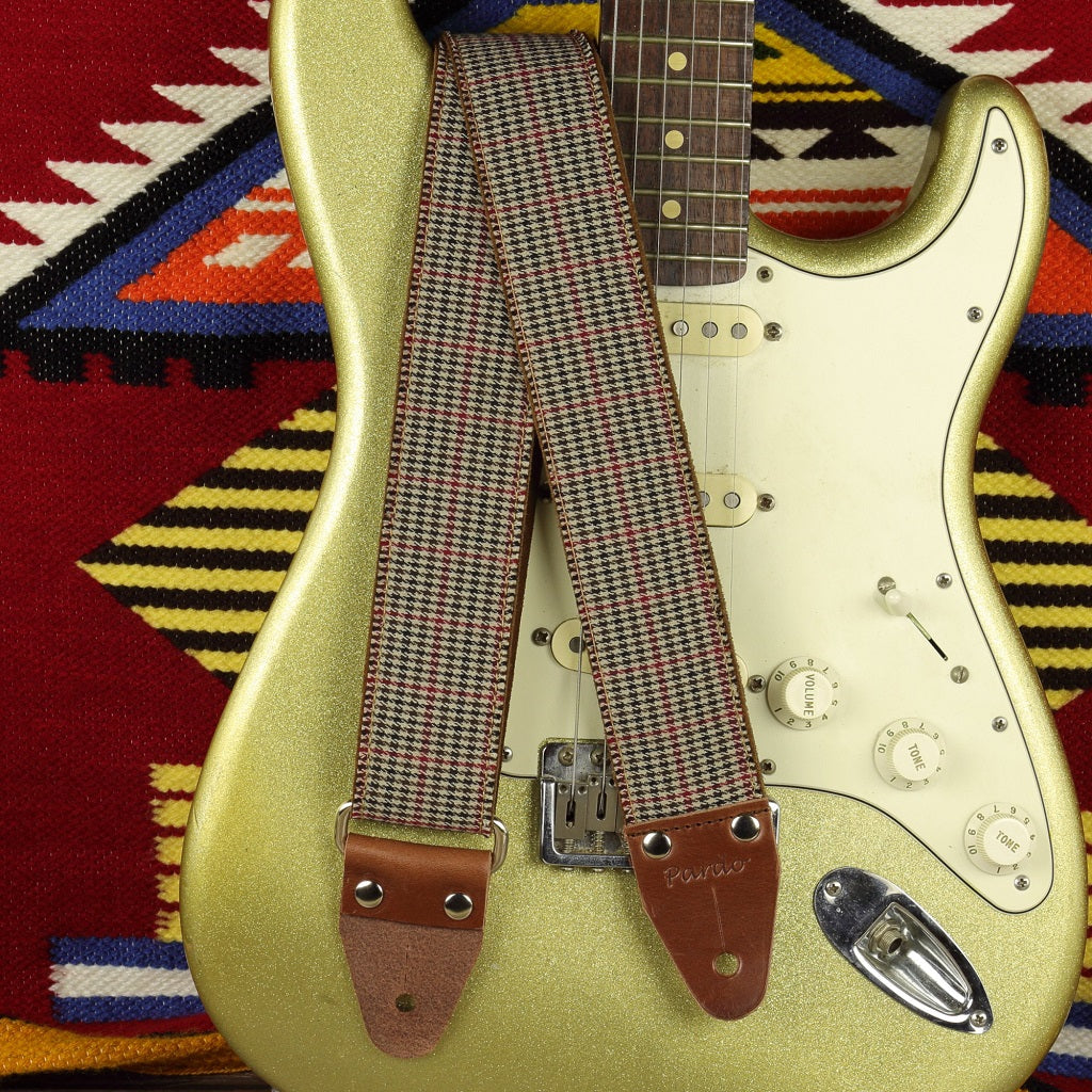 Scottish guitar strap grey tweed