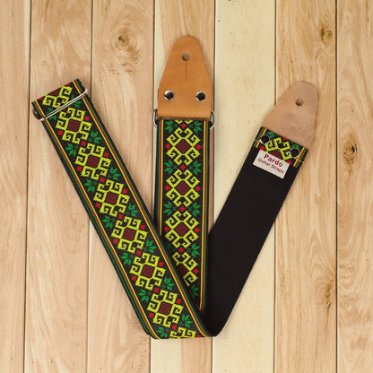 Sixties guitar strap with hippie style
