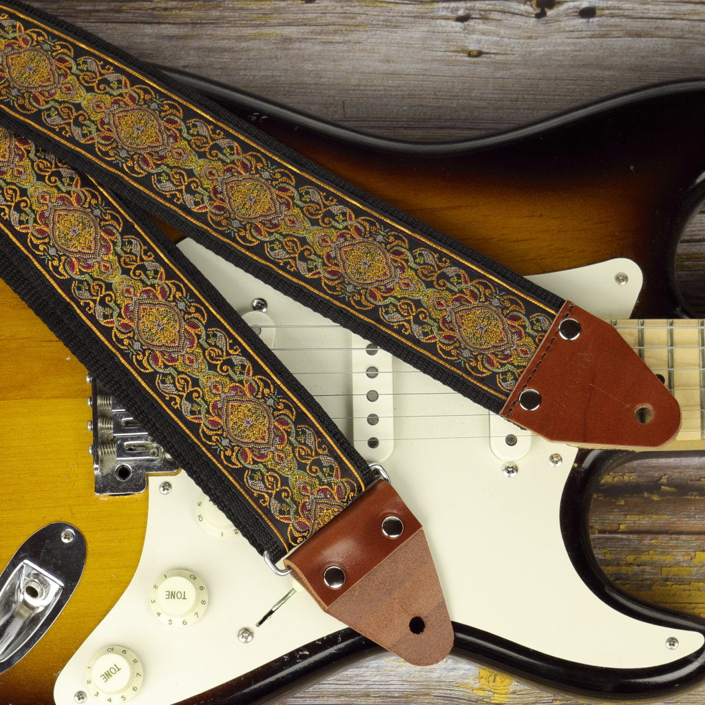 wide Pardo guitar strap Hippie pattern