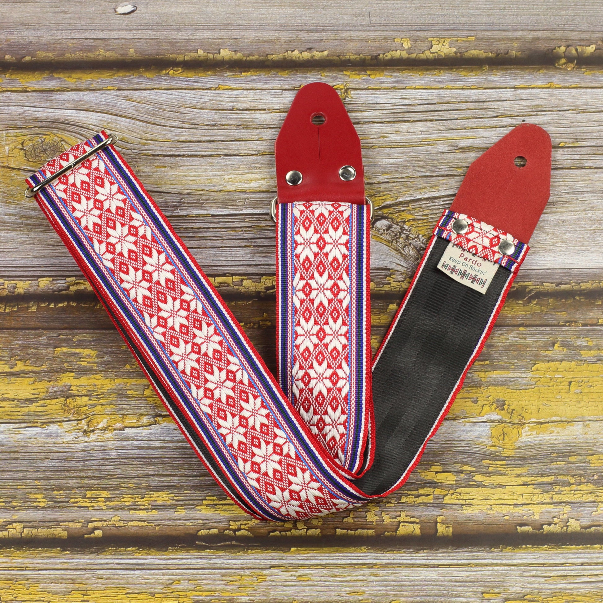 Woven guitar strap Red Straps