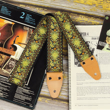 Amber Weave ornamental jacquard long guitar strap with vintage decorative pattern XL Series