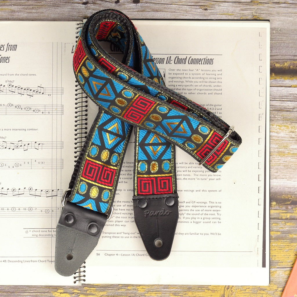 aztec ethnic style guitar strap - Pardo Guitar Straps