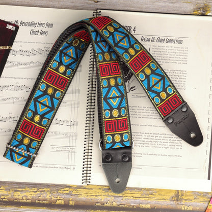 aztec pattern guitar strap - Pardo Guitar Straps