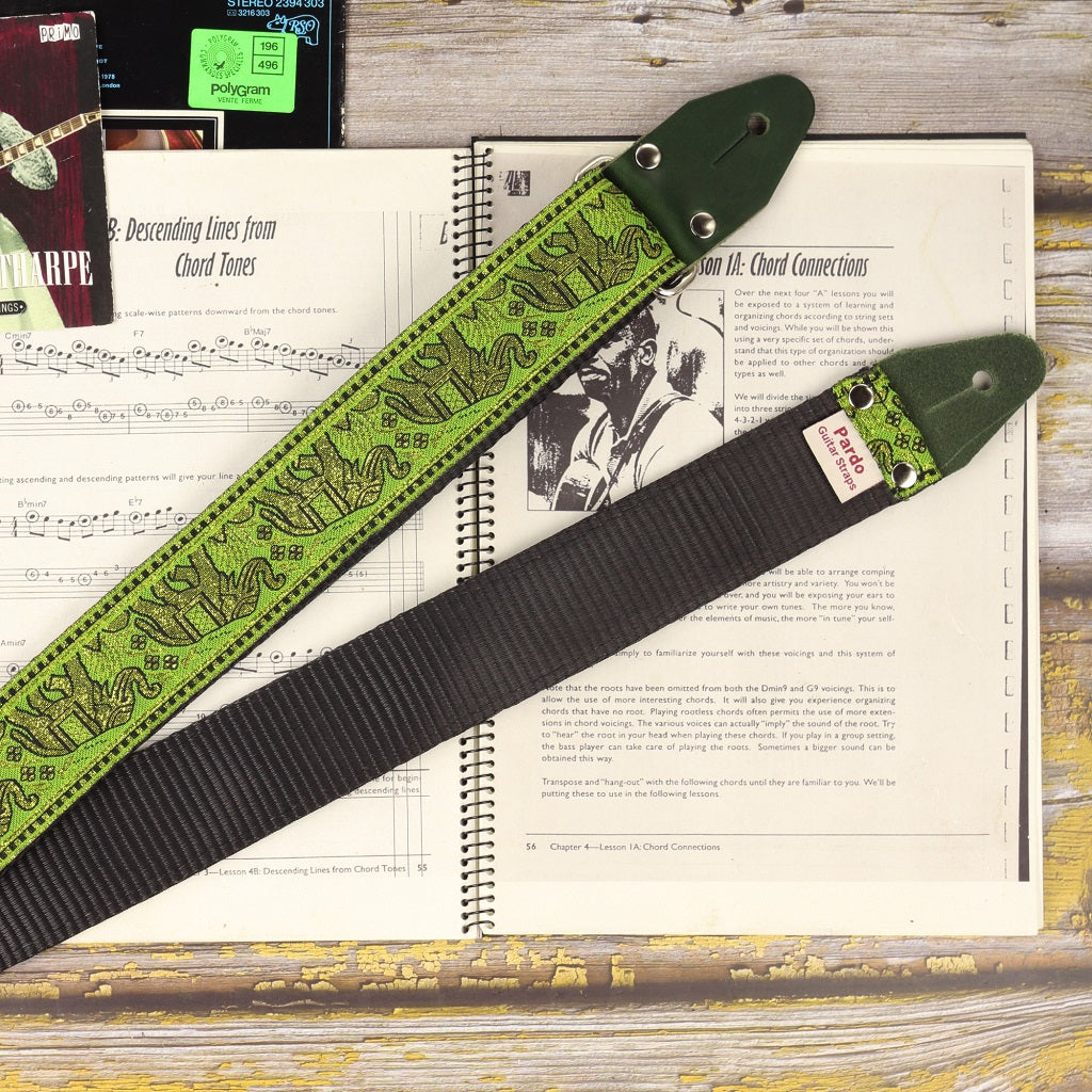 Backing seatbelt premium guitar strap with elephants - made in  Spain