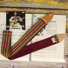 Jimmy Page hootennany guitar strap model worn by guitar legends, with customized backing suede color red burgundy