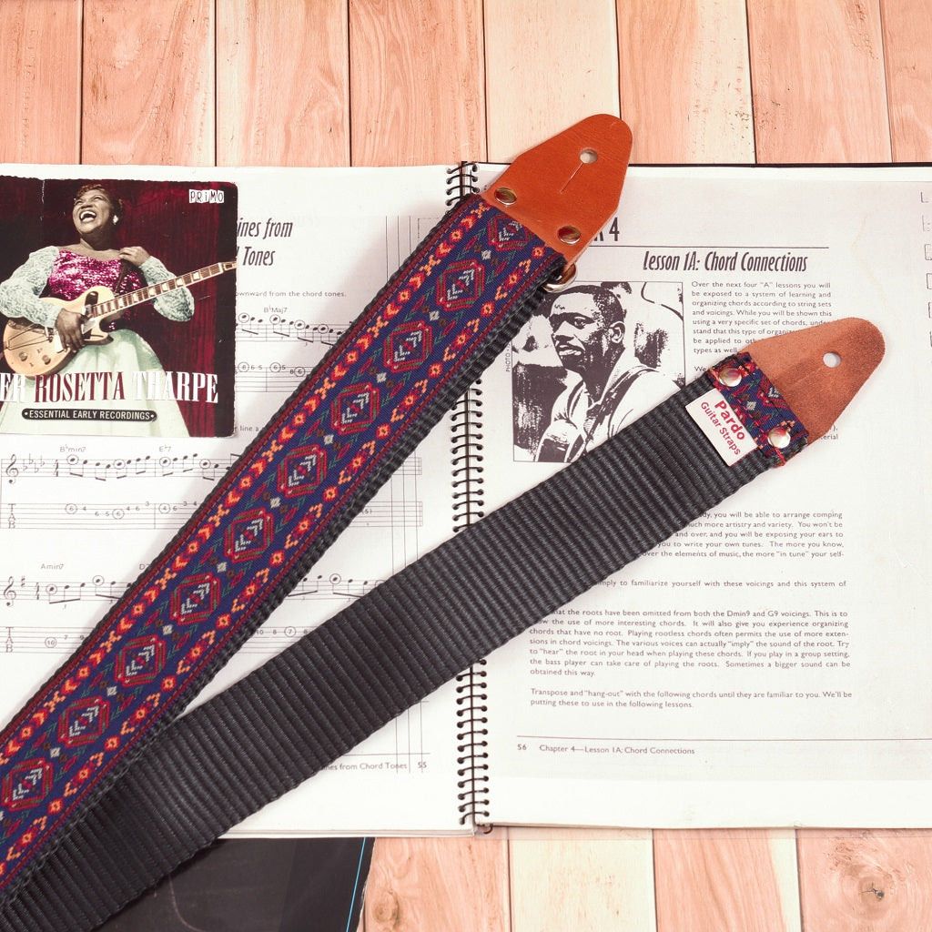 Backing seatbelt  view of the Blue Cree strap showing durable construction and texture.