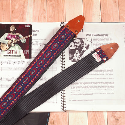 Backing seatbelt  view of the Blue Cree strap showing durable construction and texture.