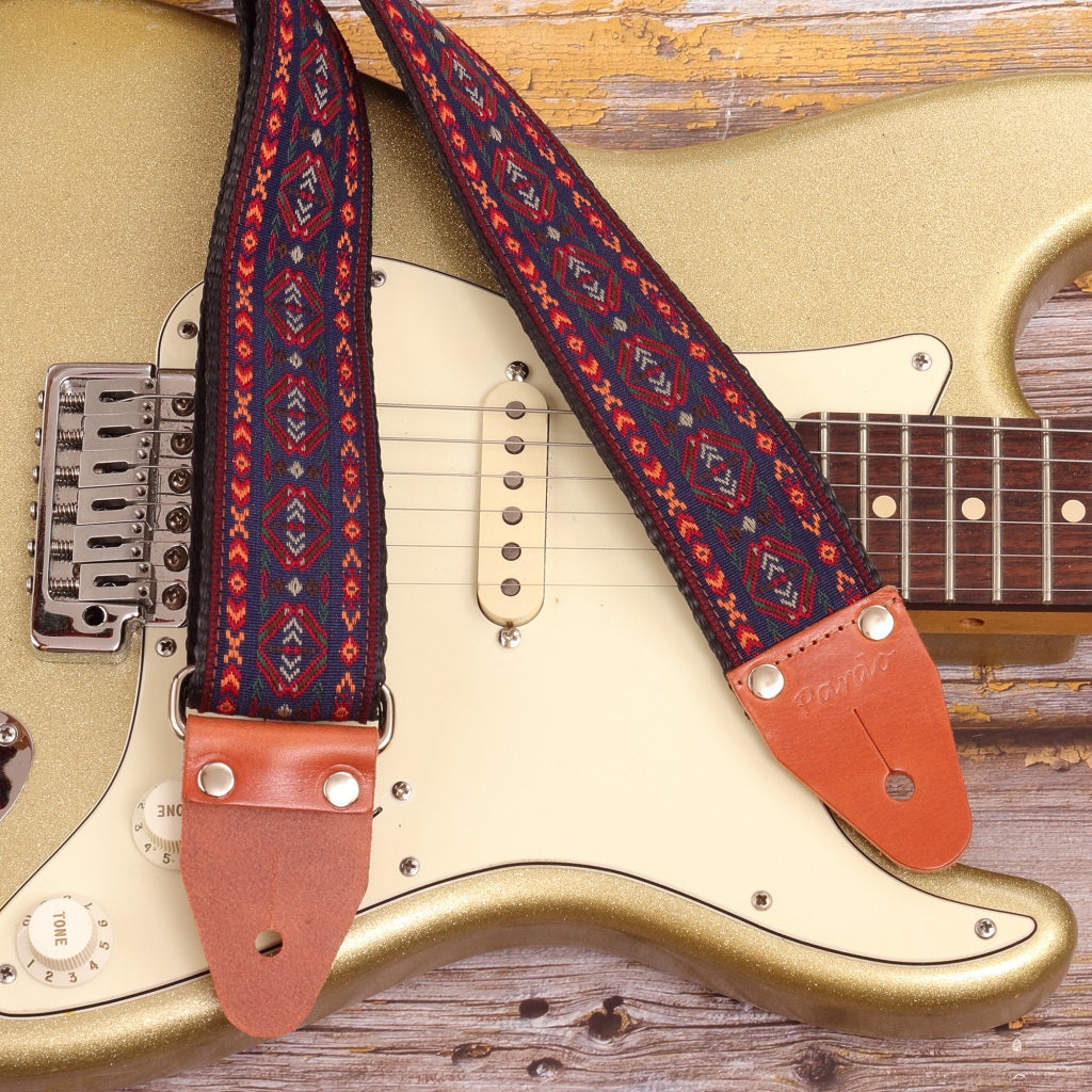 Cree strap paired with  a Fender Stratocaster guitar for a comfortable and stylish look