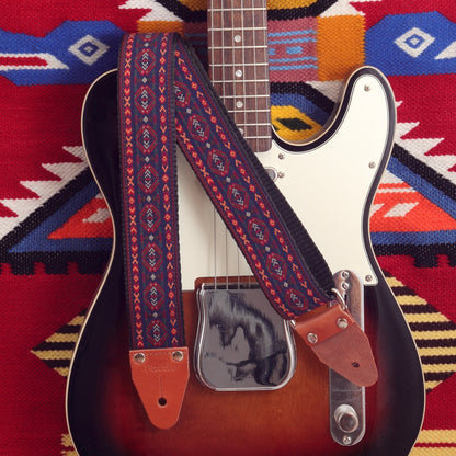 Styled image of the Blue Cree strap inspired by 60s and 70s vintage designs