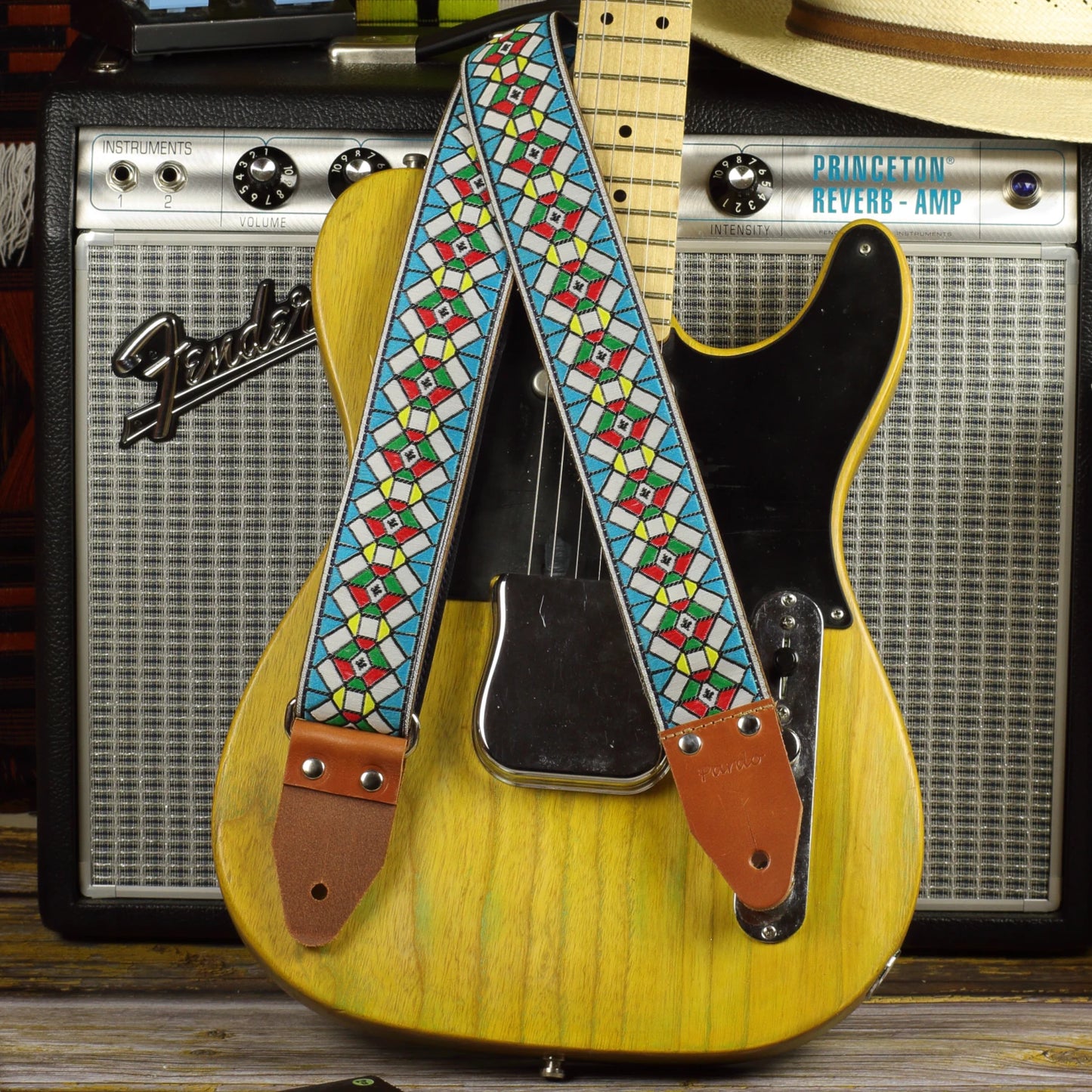 Kaleidoscope Diamond Guitar Strap – 3 Colorways