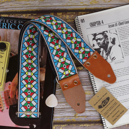 Kaleidoscope Diamond Guitar Strap – 3 Colorways