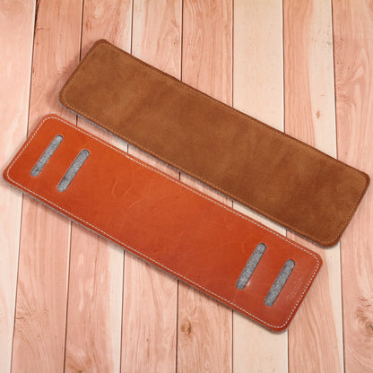 Removable guitar strap pad color brown