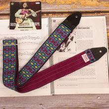 guitar strap worn by E. Johnson inspired in blue ace guitar strap