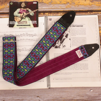 guitar strap worn by E. Johnson inspired in blue ace guitar strap