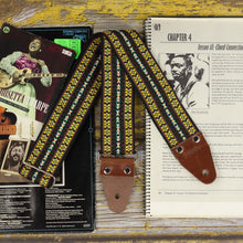 Earth Folk jacquard long guitar strap with vintage woven pattern XL Series